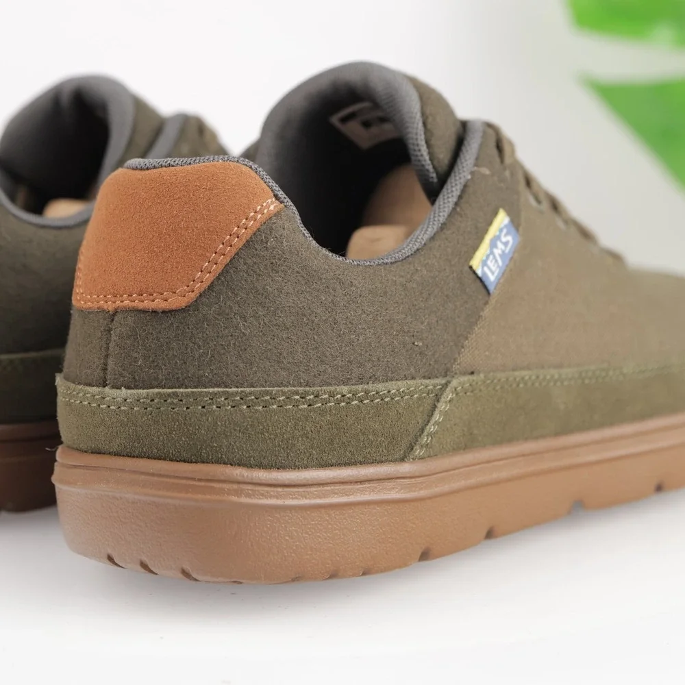 Lems Mens Chillum Barefoot Shoes Size 10 Olive Canvas Minimalist Casual Sneakers